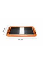 Ahşap Füme Aynalı Servis Tepsisi 48x29 cm – Modern Sunum Tepsisi
