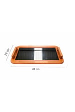 Ahşap Füme Aynalı Servis Tepsisi 48x29 cm – Modern Sunum Tepsisi