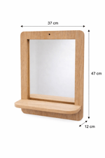 Mdf Duvar Aynası – Raflı Dekoratif Ayna (37×47 cm)
