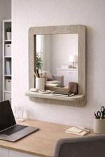 Mdf Duvar Aynası – Raflı Dekoratif Ayna (37×47 cm)