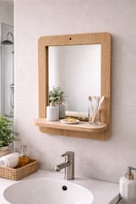Mdf Duvar Aynası – Raflı Dekoratif Ayna (37×47 cm)