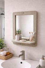 Mdf Duvar Aynası – Raflı Dekoratif Ayna (37×47 cm)