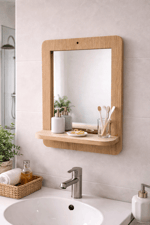 Mdf Duvar Aynası – Raflı Dekoratif Ayna (37×47 cm)