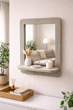 Mdf Duvar Aynası – Raflı Dekoratif Ayna (37×47 cm)