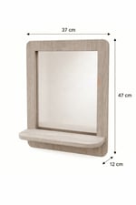 Mdf Duvar Aynası – Raflı Dekoratif Ayna (37×47 cm)