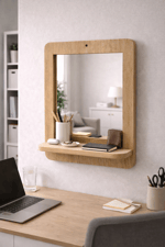 Mdf Duvar Aynası – Raflı Dekoratif Ayna (37×47 cm)