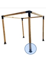 Pergola Ayağı Ahşap Direk Alt Bağlantı Ayağı Çardak & Kamelya Ayakları - 10x10cm (kalınlık 2mm)