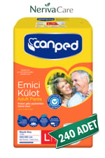 Canped Emici Külot Hasta Bezi L Beden 240 Adet | En Düşük Birim MaliyetKülot Hasta Bezleri (Emici Külot)nerivacareCanped Emici Külot Hasta Bezi L Beden 240 Adet | Large Boy Yüksek Emicilik