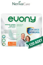 Evony Bel Bantlı Yetişkin Hasta Bezi L 120 AdetBelbantlı Hasta BezlerinerivacareEvony Bel Bantlı Yetişkin Hasta Bezi L 120 Adet (30'lu x 4 Paket)