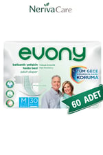 Evony Bel Bantlı Yetişkin Hasta Bezi M 60 AdetBelbantlı Hasta BezlerinerivacareEvony Bel Bantlı Yetişkin Hasta Bezi M 60 Adet (30'lu x 2 Paket)