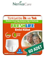 FreshLife Emici Külot Hasta Bezi L Beden 60 Adet | Yüksek EmicilikKülot Hasta Bezleri (Emici Külot)nerivacareFreshLife Emici Külot Hasta Bezi L Beden 60 Adet | Large Boy Yüksek Emicilik
