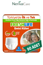 FreshLife Emici Külot Hasta Bezi L Beden 90 Adet | Avantajlı PaketKülot Hasta Bezleri (Emici Külot)nerivacareFreshLife Emici Külot Hasta Bezi L Beden 90 Adet | Large Boy Yüksek Emicilik