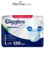 Giggles Emici Külot Hasta Bezi L Beden 120 Adet | En Ekonomik PaketKülot Hasta Bezleri (Emici Külot)nerivacareGiggles Emici Külot Hasta Bezi L Beden 120 Adet | Large Boy Yüksek Emicilik