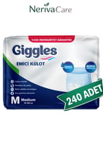 Giggles Emici Külot Hasta Bezi M Beden 240 Adet | En Düşük Birim MaliyetKülot Hasta Bezleri (Emici Külot)nerivacareGiggles Emici Külot Hasta Bezi M Beden 240 Adet | Medium Boy Yüksek Emicilik