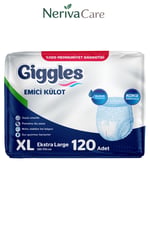 Giggles Emici Külot Hasta Bezi XL Beden 120 Adet | En Ekonomik PaketKülot Hasta Bezleri (Emici Külot)nerivacareGiggles Emici Külot Hasta Bezi XL Beden 120 Adet | XLarge Boy Yüksek Emicilik