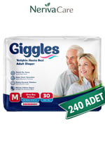 Giggles Yetişkin Hasta Bezi Bel Bantlı M Beden 240 Adet | Yüksek EmicilikBelbantlı Hasta BezlerinerivacareGiggles Yetişkin Hasta Bezi Bel Bantlı Hasta Bezi M Beden 240 Adet | Medium Boy Yüksek Emicilik