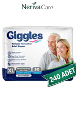 Giggles Yetişkin Hasta Bezi Bel Bantlı XL Beden 240 Adet | Yüksek EmicilikBelbantlı Hasta BezlerinerivacareGiggles Yetişkin Hasta Bezi Bel Bantlı Hasta Bezi XL Beden 240 Adet | XLarge Boy Yüksek Emicilik