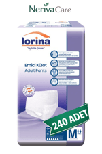 Lorina Emici Külot Hasta Bezi M Beden 240 Adet | En Düşük Birim MaliyetKülot Hasta Bezleri (Emici Külot)nerivacareLorina Emici Külot Hasta Bezi M Beden 240 Adet | Medium Boy Orta Emicilik