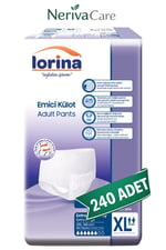 Lorina Emici Külot Hasta Bezi XL Beden 240 Adet | En Düşük Birim MaliyetKülot Hasta Bezleri (Emici Külot)nerivacareLorina Emici Külot Hasta Bezi XL Beden 240 Adet | XLarge Boy Orta Emicilik
