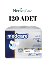 Medcare Premium Bel Bantlı Hasta Bezi 6 Damla Large Büyük Boy L Beden 30'lu 4 Paket 120 Adet
