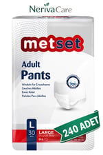 Metset Emici Külot Hasta Bezi L Beden 240 Adet | En Düşük Birim MaliyetKülot Hasta Bezleri (Emici Külot)nerivacareMetset Emici Külot Hasta Bezi L Beden 240 Adet | Large Boy Orta Emicilik