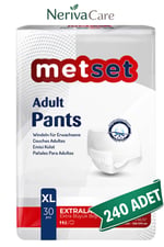 Metset Emici Külot Hasta Bezi XL Beden 240 Adet | En Düşük Birim MaliyetKülot Hasta Bezleri (Emici Külot)nerivacareMetset Emici Külot Hasta Bezi XL Beden 240 Adet | XLarge Boy Orta Emicilik