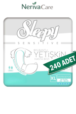 Sleepy Yetişkin Hasta Bezi Bel Bantlı Hasta Bezi XL Beden 240 Adet | XLarge Boy Yüksek Emicilik