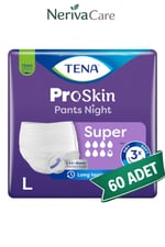 TENA ProSkin Pants Night Süper Emici Külot Hasta Bezi L Beden 60 Adet | Gece Boyu KorumaKülot Hasta Bezleri (Emici Külot)nerivacareTENA ProSkin Pants Night Süper Emici Külot Hasta Bezi L Beden 60 Adet | Large Boy Yüksek Emicilik