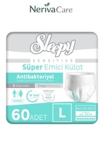 TENA Slip Maxi Bel Bantlı Hasta Bezi, Büyük Boy (L), 8 Damla, 24'lü 3 Paket 72 AdetBel Bantlı Hasta BezlerinerivacareTENA Slip Maxi (L), 8 damlalı ultra emiş kapasitesiyle güçlü koruma sunan bel bantlı yetişkin hasta bezidir. Ayarlanabilir yapışkan bantKülot Hasta Bezleri (Emici Külot)nerivacareSleepy Sensitive Antibakteriyel Emici Külot Large 30x2 60 Adet