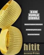 3 CM KUMLU ÇİZGİLİ BİLEZİK