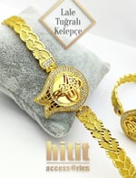 LALE MOTİF TUĞRALI KELEPÇE BİLEKLİK