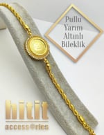PULLU YARIMLI ALTINLI BİLEKLİK