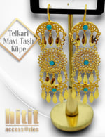 TELKARİ MAVİ TAŞLI KÜPE