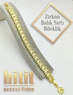 ZİRKON TAŞLI BALIK SIRTI BİLEKLİK