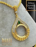 ZİRKON TAŞLI ÇEYREKLİK KOLYE
