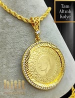 ZİRKON TAŞLI TAM ALTINLI KOLYE