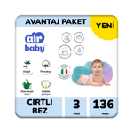 Air Baby Avantaj Paket Midi Bebek Bezi 3 Numara 136 Adet 4-9 Kg
