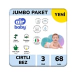 Air Baby Jumbo Paket Midi Bebek Bezi 3 Numara 68 Adet 4-9 Kg