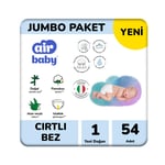 Air Baby Jumbo Paket Yeni Doğan Bebek Bezi 1 Numara 54 Adet 2-5 kg