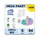 Air Baby Mega Paket Junior Bebek Bezi 5 Numara 64 Adet 11-18 Kg