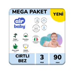 Air Baby Mega Paket Midi Bebek Bezi 3 Numara 90 Adet 4-9 Kg