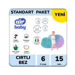 Air Baby Standart Paket X Large Bebek Bezi 6 Numara 15 Adet 15+ Kg