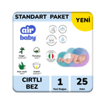 Air Baby Standart Paket Yeni Doğan Bebek Bezi 1 Numara 25 Adet 2-5 kg