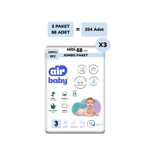 Air Baby Süper Avantaj Paket Midi Bebek Bezi 3 Numara 204 Adet (3 Paket) 4-9 Kg