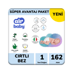Air Baby Süper Avantaj Paket Yeni Doğan Bebek Bezi 1 Numara 162 Adet 2-5 kg