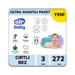 Air Baby Ultra Avantaj Paket Midi Bebek Bezi 3 Numara 272 Adet 4-9 Kg
