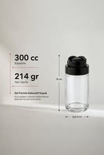 Gül Tasarımlı Kapaklı Cam Saklama Kavanozu 300 cc