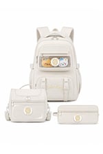 Color Bags B81 3'lü Set | Okul Çantası Seti (Krem)