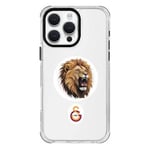 Galatasaray Aslan Kükre Arma MagSafe Şeffaf iPhone 16 Pro Telefon Kılıfı