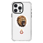 Galatasaray Aslan Kükre Arma MagSafe Şeffaf iPhone 15 Pro Max Telefon Kılıfı